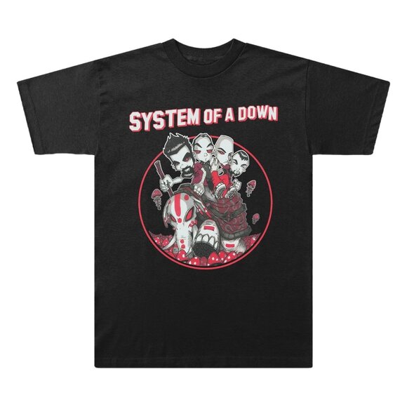 System Of A Down Mushroom People Graphic T-Shirt Rock Band Fan Concert Streetwea - Picture 1 of 5